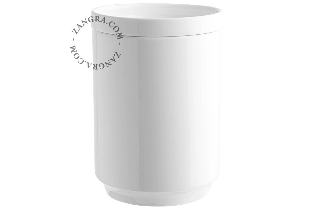 pote de porcelana branca