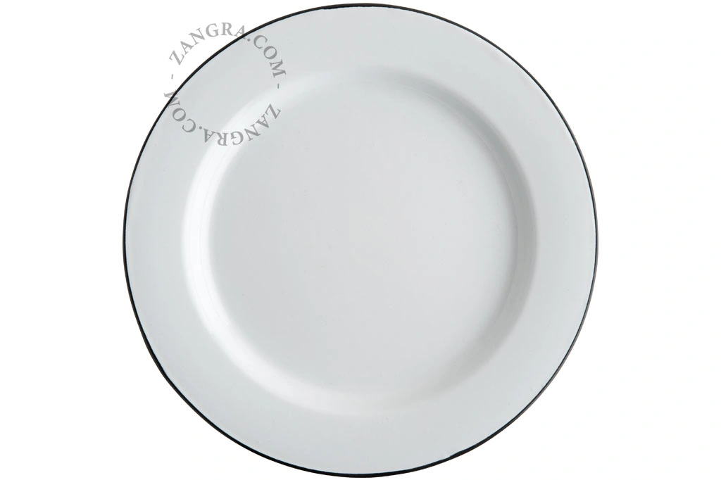 piatto in smalto bianco - Ø 24 cm