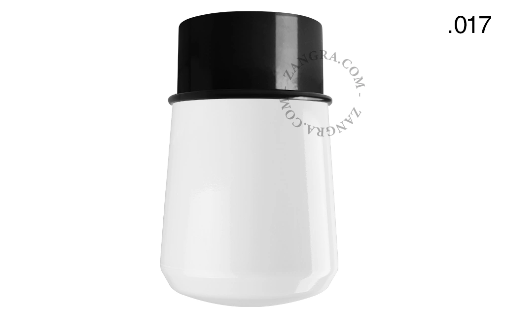 black wall or ceiling light - glass shade - Ø 10 cm