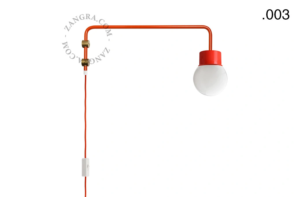 Wandleuchte mit Schwenkarm Abbie - rot