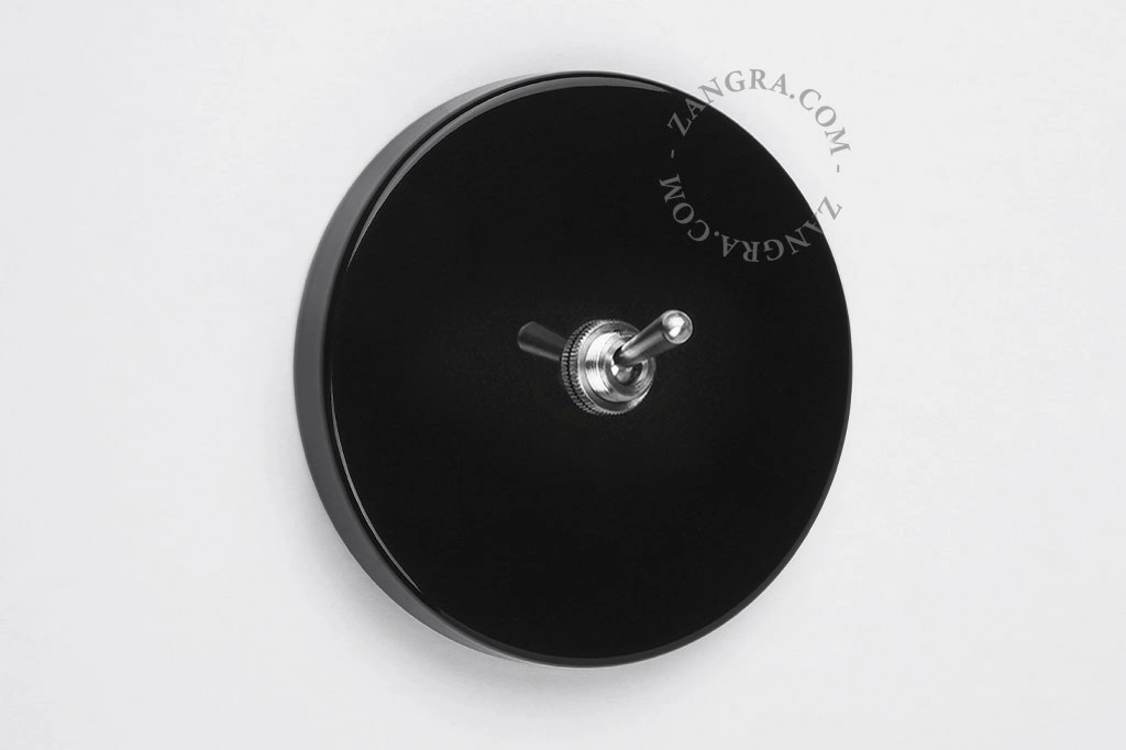 black switch - two-way or simple nickel-plated toggle switch