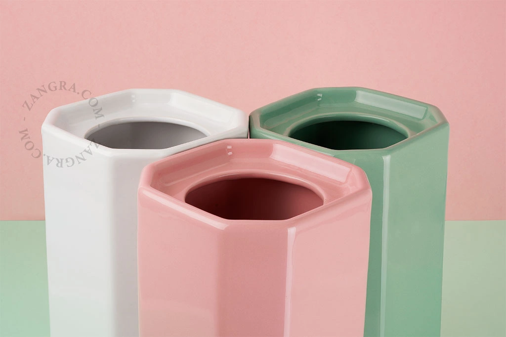 uchwyt na szczotkę toaletową  Art Deco Becca - zielona  porcelana