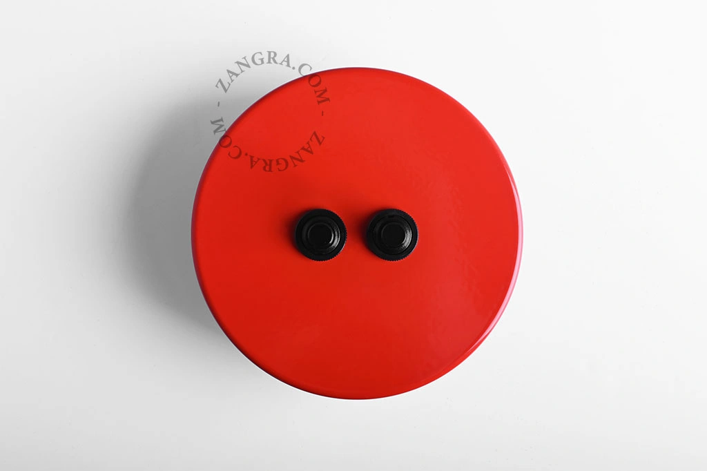 interruptor vermelho - duplo botão de pressão em preto