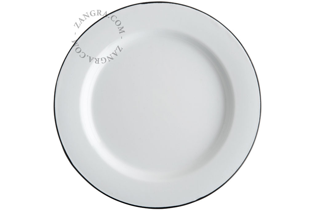 piatto in smalto bianco - Ø 24 cm