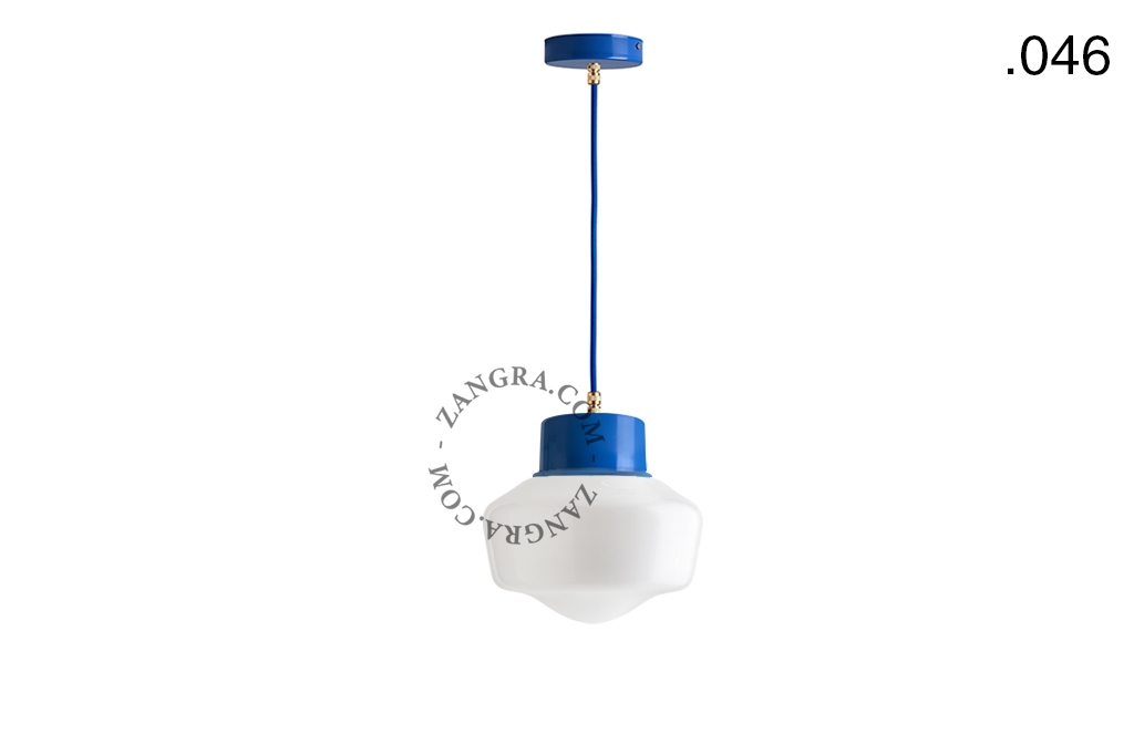gelakte hanglamp - blauw