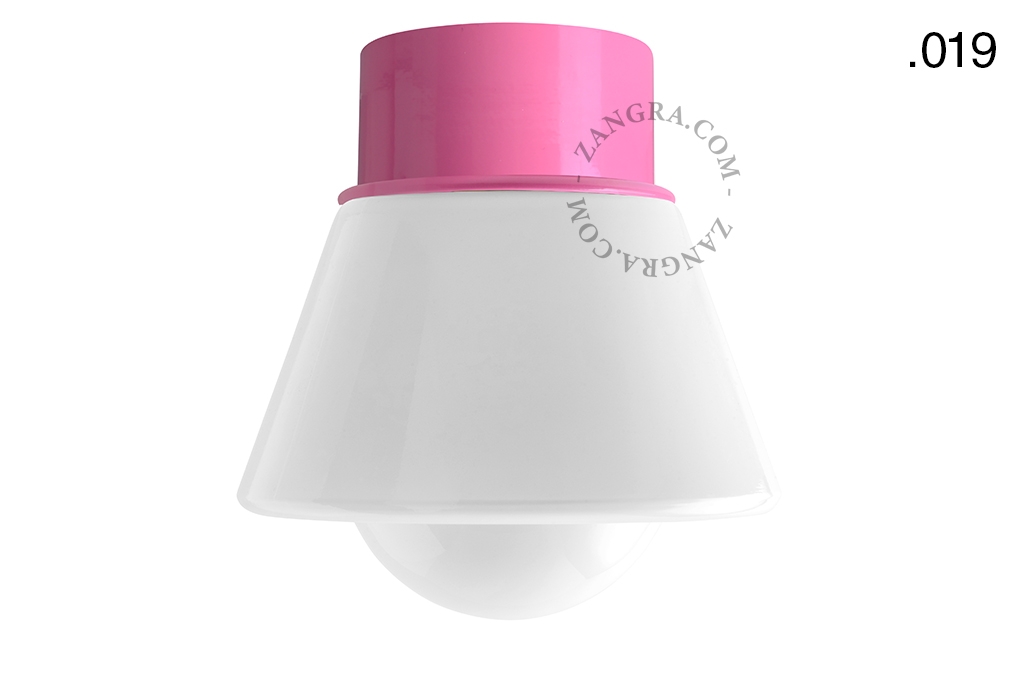 lampada da parete o da soffito rosa - paralume in vetro - Ø 10 cm