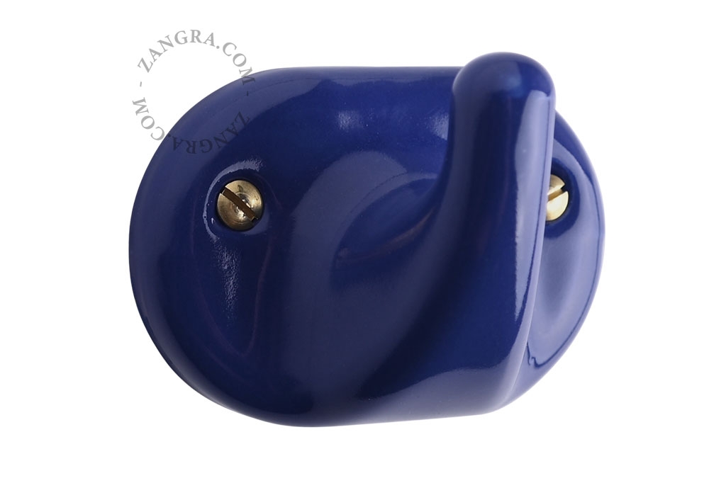 kledinghaak in porselein - blauw 1