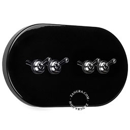 interruptor preto bidiretional ou simples - 4 comutadores niquelados
