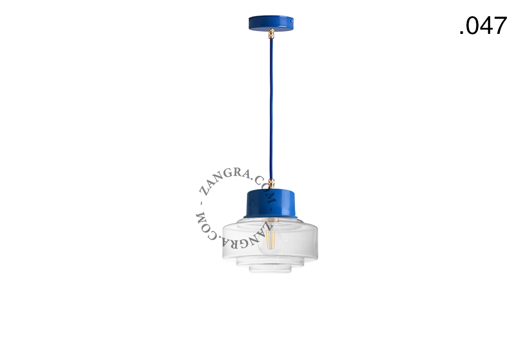 gelakte hanglamp - blauw