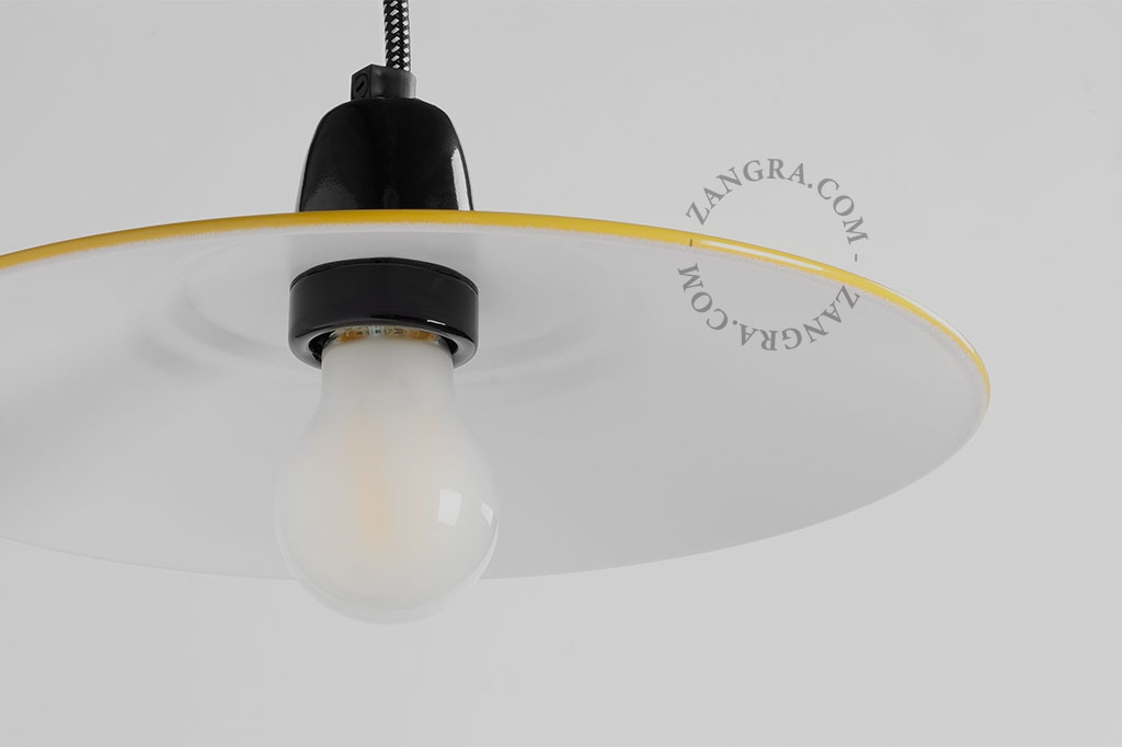 emaliowana lampa wisząca żółta- Ø 28 cm