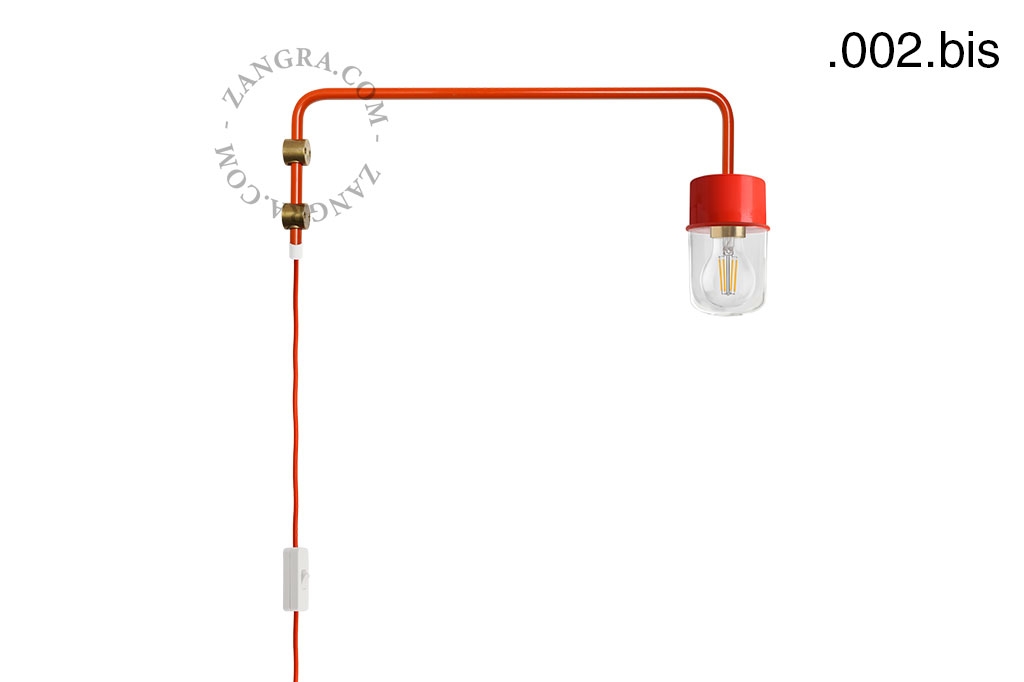 Wandleuchte mit Schwenkarm Abbie - rot