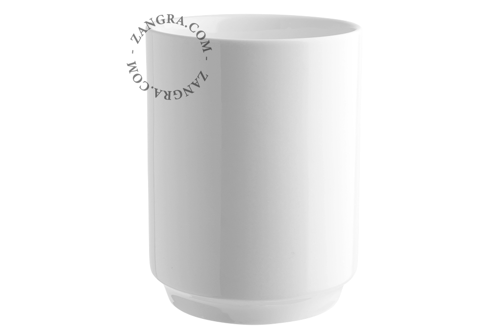 pote de porcelana branca