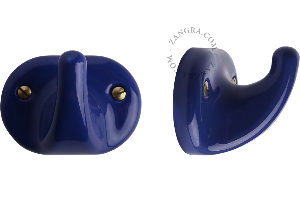 kledinghaak in porselein - blauw 1