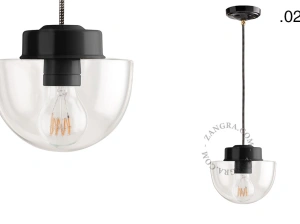 czarna lampa wisząca porcelana ze szklanym kloszem
