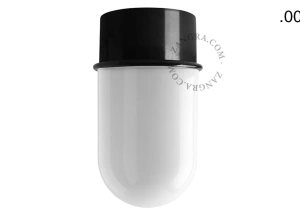 black wall or ceiling light - glass shade - Ø 10 cm