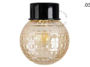 black wall or ceiling light - glass shade - Ø 10 cm