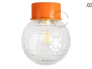 orange wall or ceiling light - glass shade - Ø 10 cm