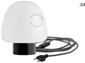 black porcelain table lamp - glass shade - Ø 10 cm