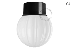 black wall or ceiling light - glass shade - Ø 10 cm