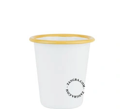 copo esmaltado branco com bordo de caramelo - 31 cl