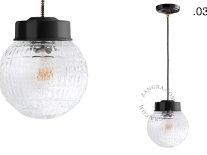 czarna lampa wisząca porcelana ze szklanym kloszem