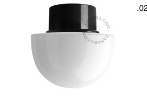black wall or ceiling light - glass shade - Ø 10 cm