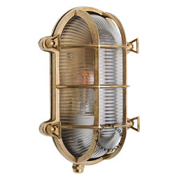 outdoor marine light in raw brass