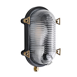 black brass marine wall light for outdoor use or bathroom