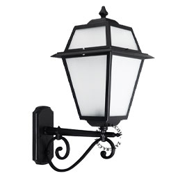 traditionnal lantern wall light with opal glass