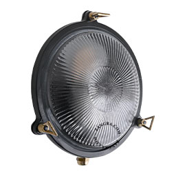 Skotlampe i sort messing.