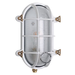 white bulkhead light for bathroom or outdoor use
