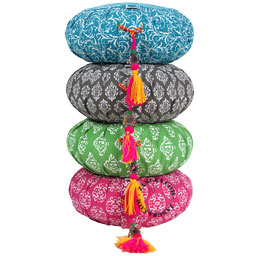 Meditatiekussen met Indische prints.