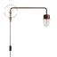 Bruine pivoterende wandlamp met zwenkarm.