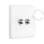 White porcelain square-shaped push-button.