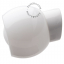 White porcelain wall light with glass globe for bathroom or outdoor use.