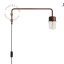 Bruine pivoterende wandlamp met zwenkarm.