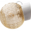White porcelain wall light with glass globe for bathroom or outdoor use.