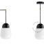 Black porcelain wall or ceiling light with glass shade.