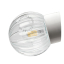 White porcelain wall light with glass globe for bathroom or outdoor use.