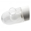 White porcelain wall light with glass globe for bathroom or outdoor use.