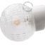 White porcelain wall light with glass globe for bathroom or outdoor use.