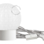White porcelain table lamp with glass shade.