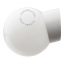 White porcelain wall light with glass globe for bathroom or outdoor use.