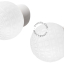 White porcelain wall light with glass globe for bathroom or outdoor use.