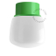 Green ceiling light with glass shade.