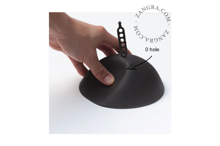 Rosone da soffitto Cable Cup flessibile nero.