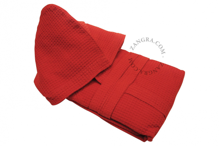 Accappatoio nido d'ape rosso.