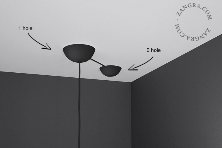 Rosone da soffitto Cable Cup flessibile nero.