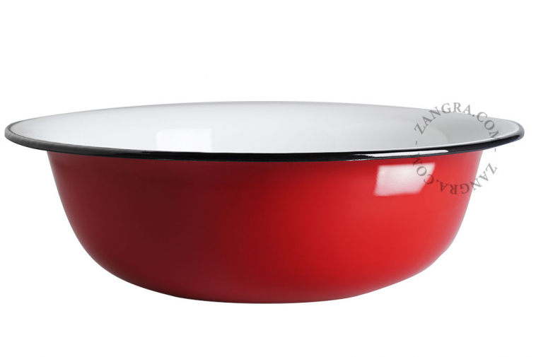 ciotola in smalto rosso