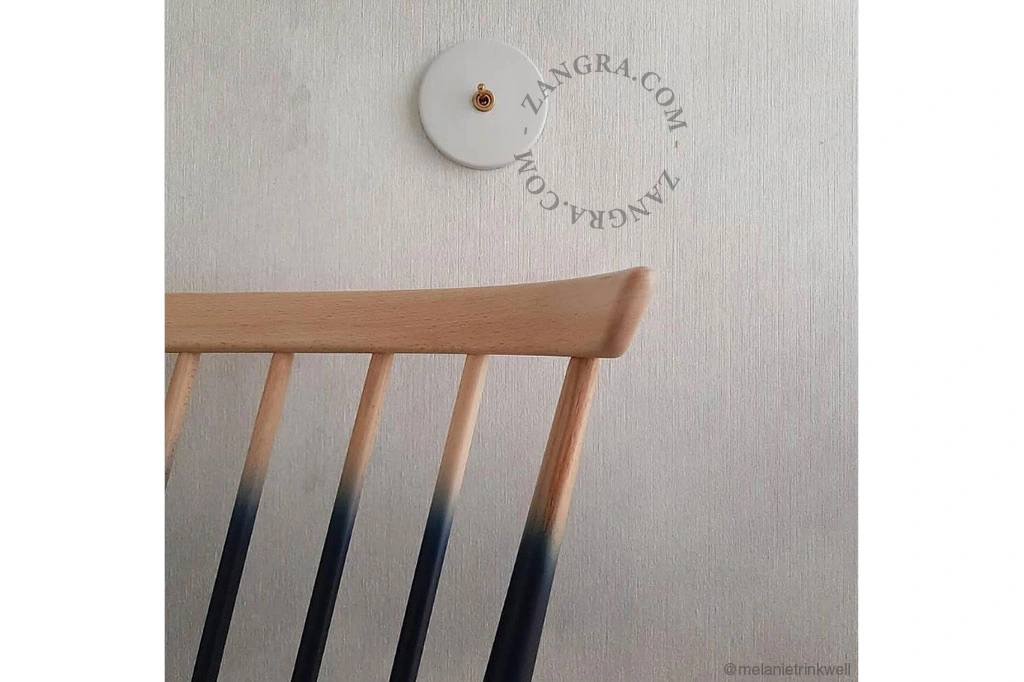 interrupteur en porcelaine blanche va-et-vient ou simple - levier en laiton